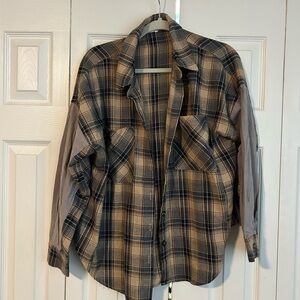 Plaid Button-Up Shirt